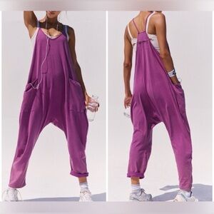 FREE PEOPLE Movement Hot Shot Onesie - deep mulberry purple - L